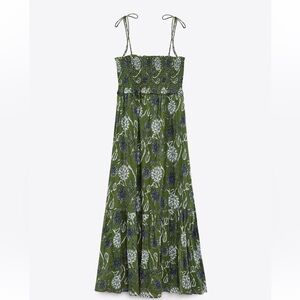Zara Olive Floral Maxi Dress